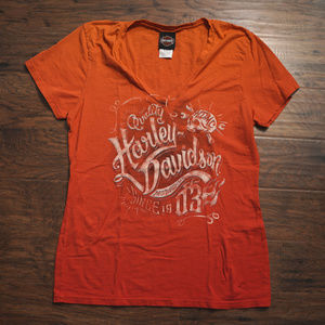 Harley Davidson: Orange gradient women's tshirt